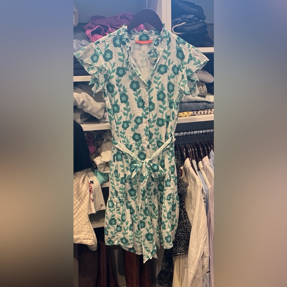 Oliphant Floral Green and White Dress